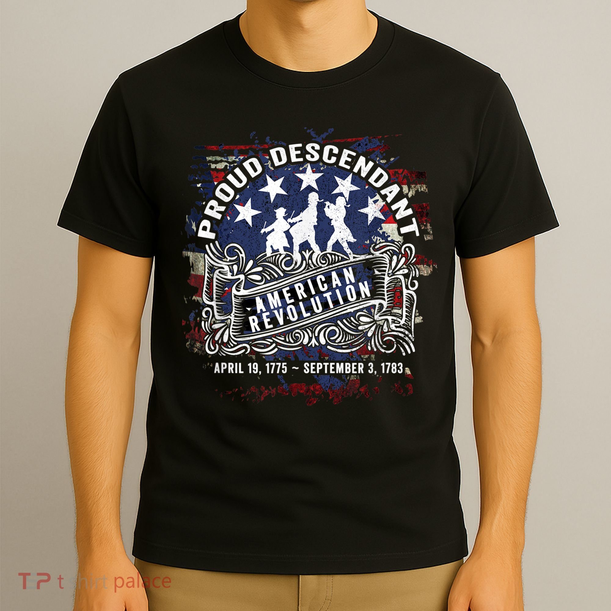 Proud Descendant American Revolution Fife And Drum Novelty T-Shirt