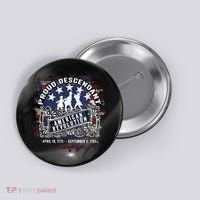 Proud Descendant American Revolution Fife And Drum Novelty Button thumb 0