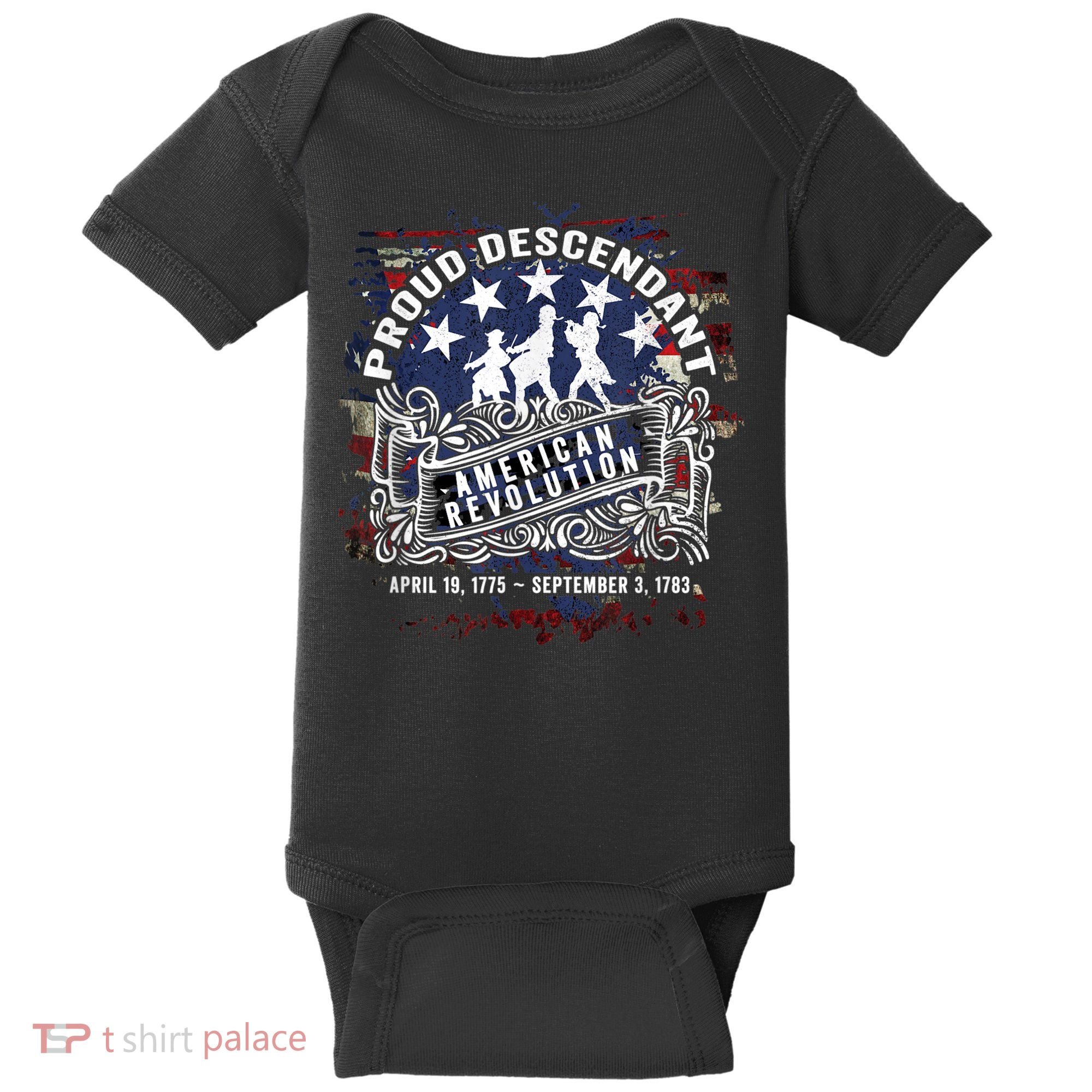 Proud Descendant American Revolution Fife And Drum Novelty Baby Bodysuit
