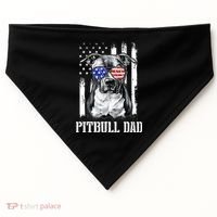 Pitbull Dad American Flag 4th Of July Dog Father's Days USA-Made Doggie Bandana thumb 0