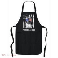 Pitbull Dad American Flag 4th Of July Dog Father's Days Apron thumb 0