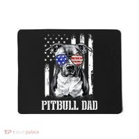 Pitbull Dad American Flag 4th Of July Dog Father's Days Mousepad thumb 0