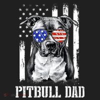 Pitbull Dad American Flag 4th Of July Dog Father's Days Golf Towel thumb 3