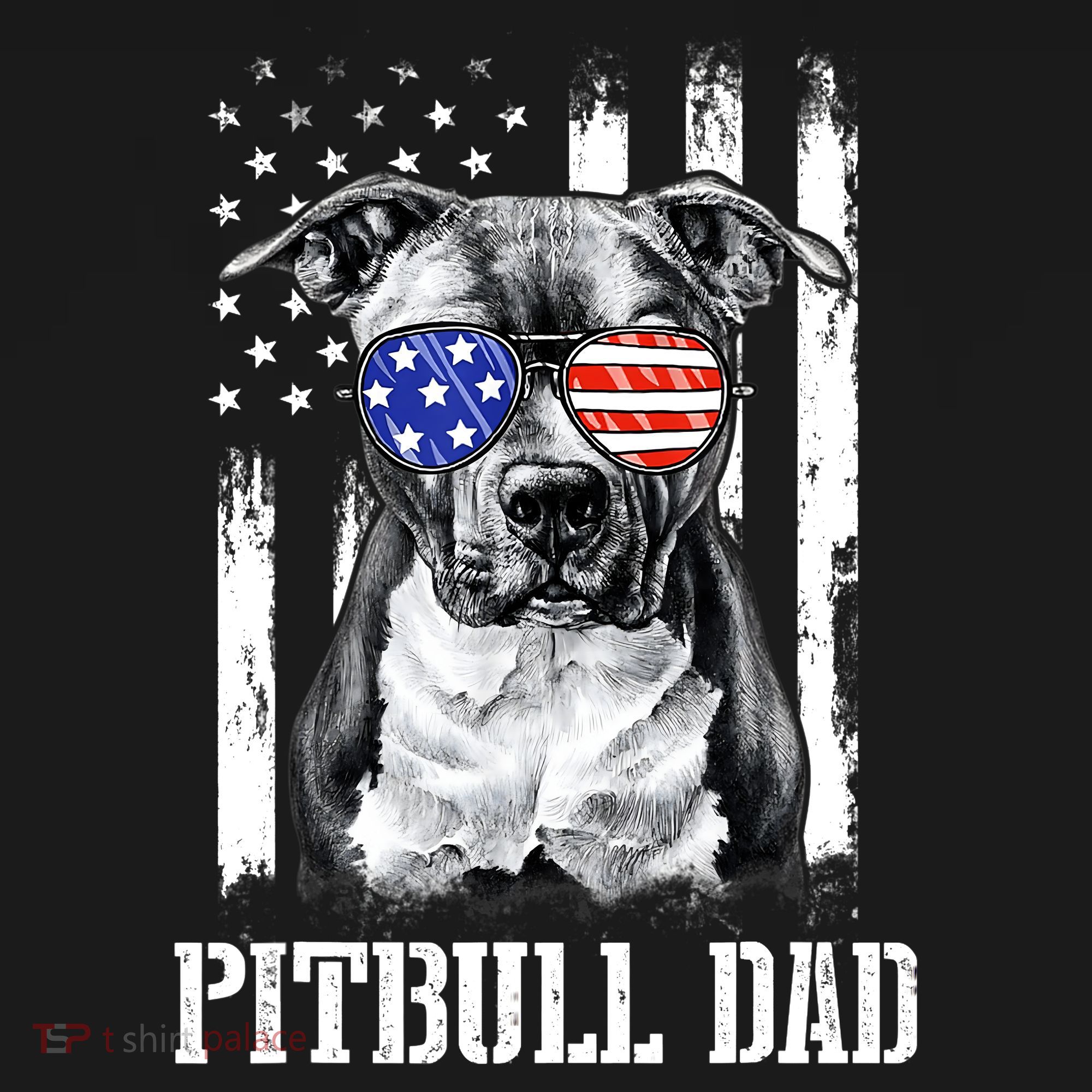 Pitbull Dad American Flag 4th Of July Dog Father's Days Visor