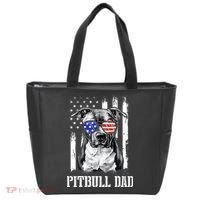 Pitbull Dad American Flag 4th Of July Dog Father's Days Tote Bag thumb 0