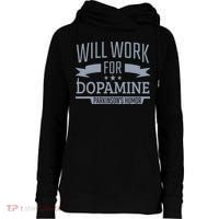 Parkinsons Disease Awareness Work For Dopamine Parkinsons Womens Funnel Neck Pullover Hood thumb 0