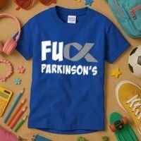 Parkinson's Disease Awareness Month Fuck Parkinsons Gift Kids T-Shirt thumb 3