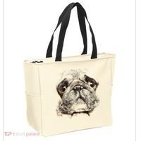 Pug Dog Animal Face Tote Bag thumb 2