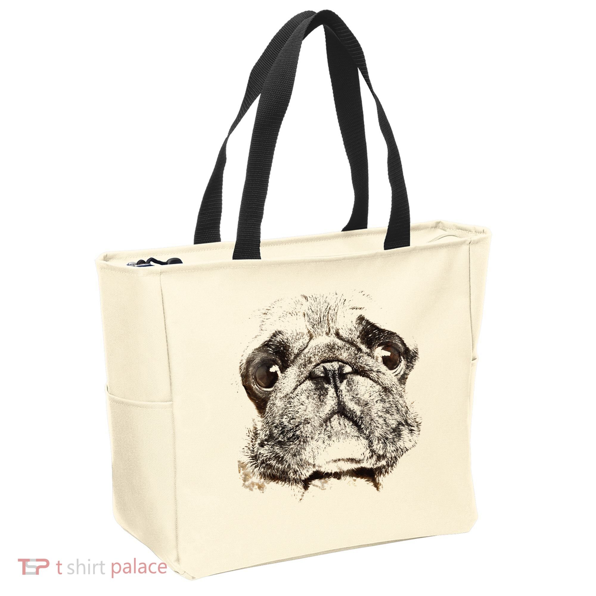 Pug Dog Animal Face Tote Bag