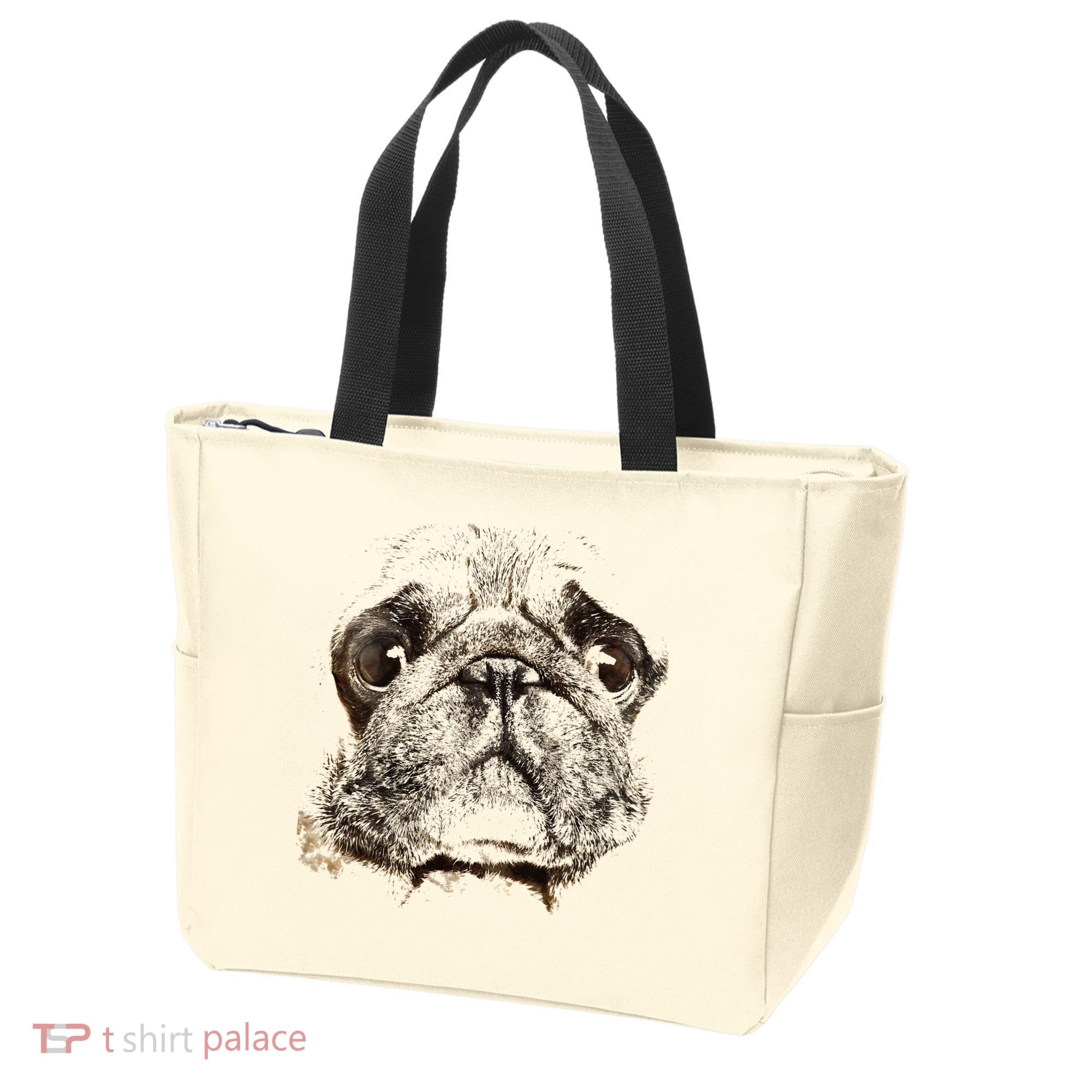Pug Dog Animal Face Tote Bag