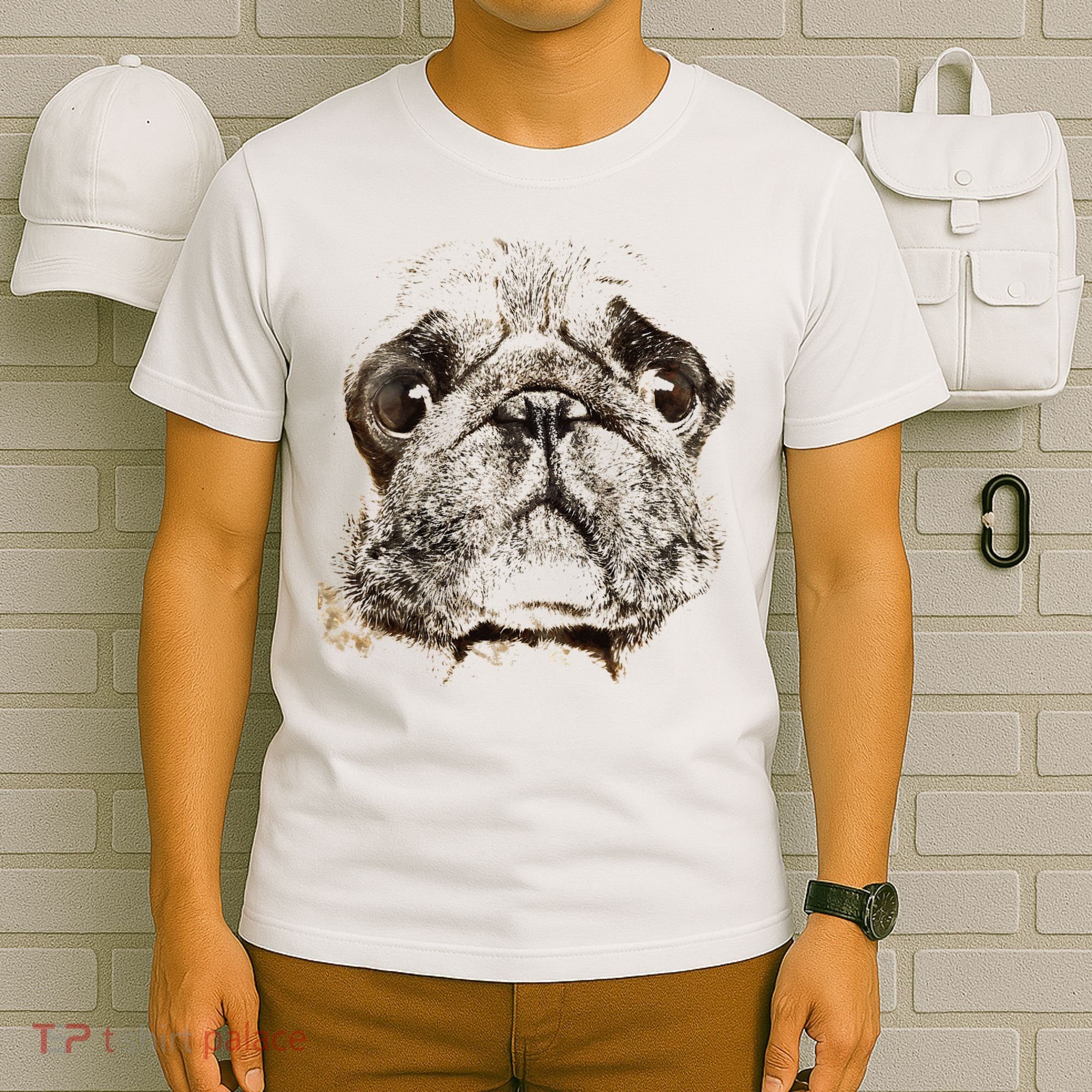 Pug Dog Animal Face T-Shirt