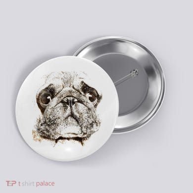 Pug Dog Animal Face Button