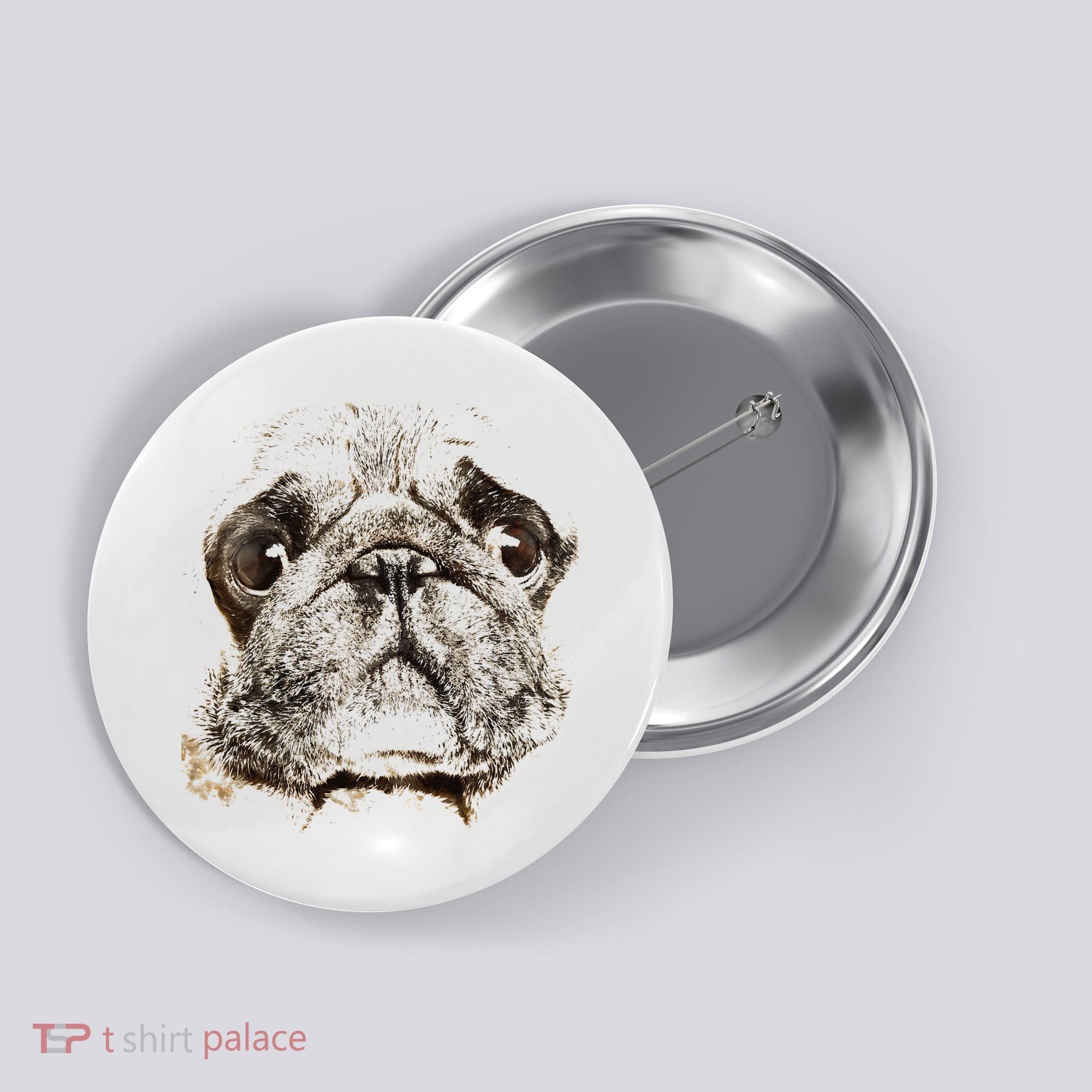 Pug Dog Animal Face Button