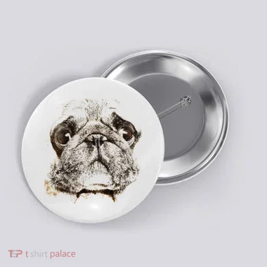 Pug Dog Animal Face Button