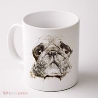 Pug Dog Animal Face Coffee Mug thumb 0