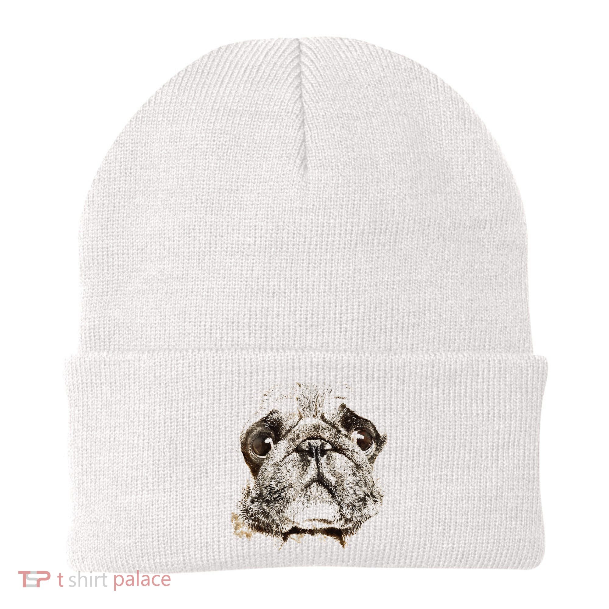 Pug Dog Animal Face Beanie