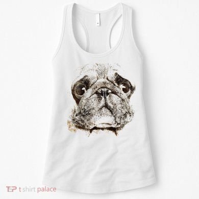 Pug Dog Animal Face Women's Tank Top