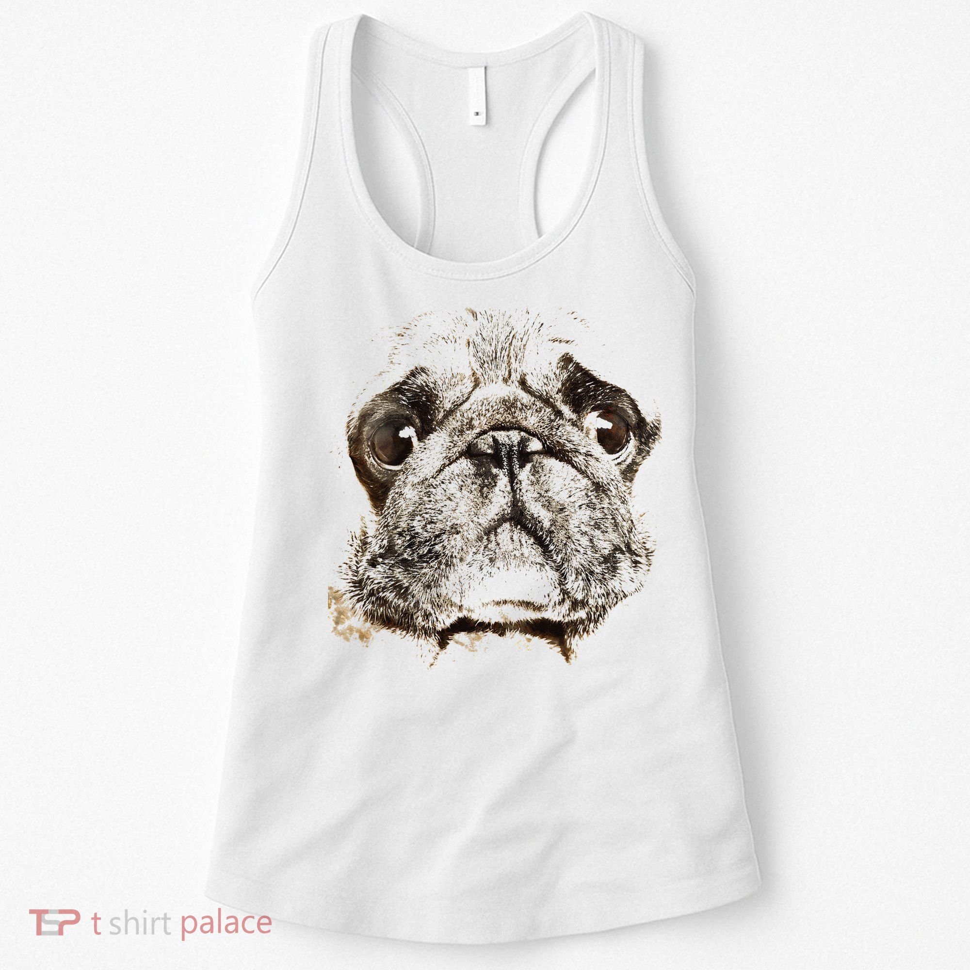 Pug Dog Animal Face Women's Tank Top