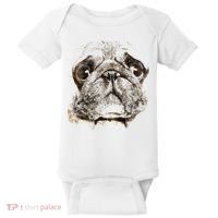 Pug Dog Animal Face Baby Bodysuit thumb 0