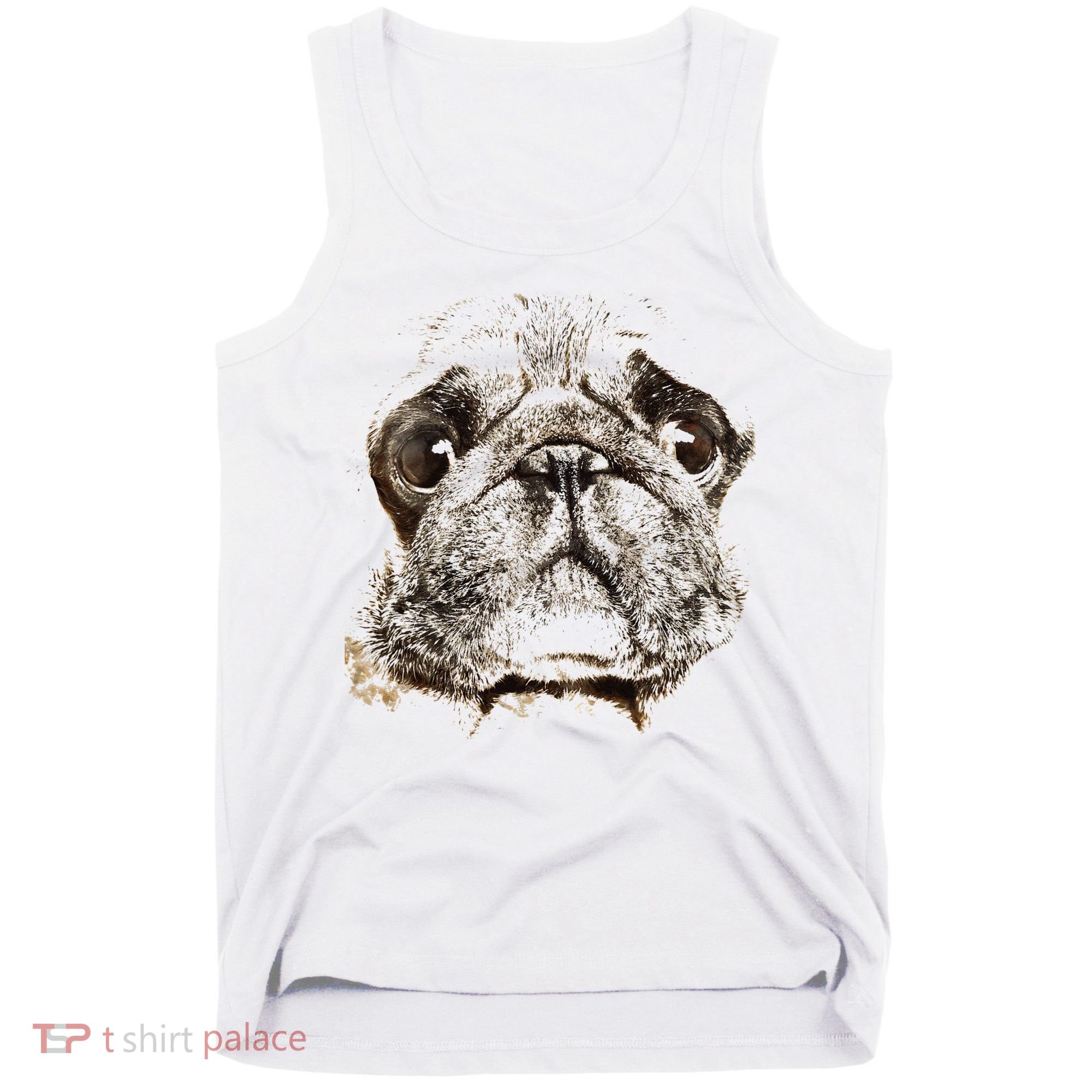 Pug Dog Animal Face Tank Top