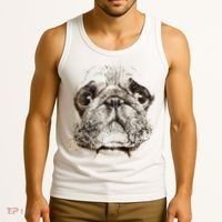Pug Dog Animal Face Tank Top thumb 3