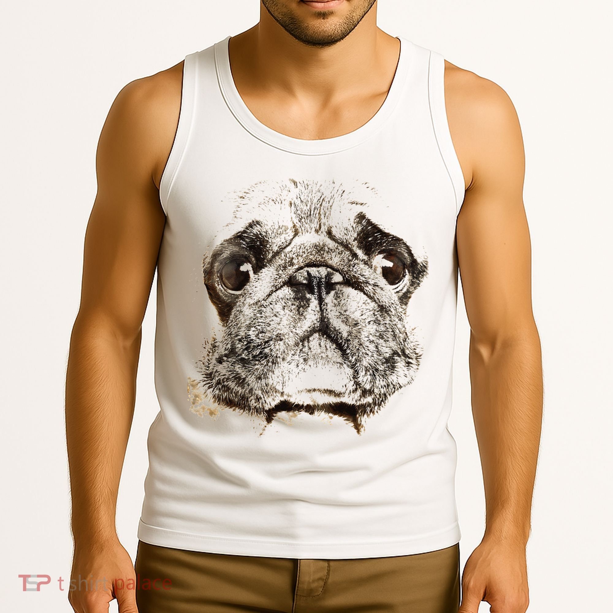 Pug Dog Animal Face Tank Top