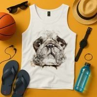 Pug Dog Animal Face Tank Top thumb 4