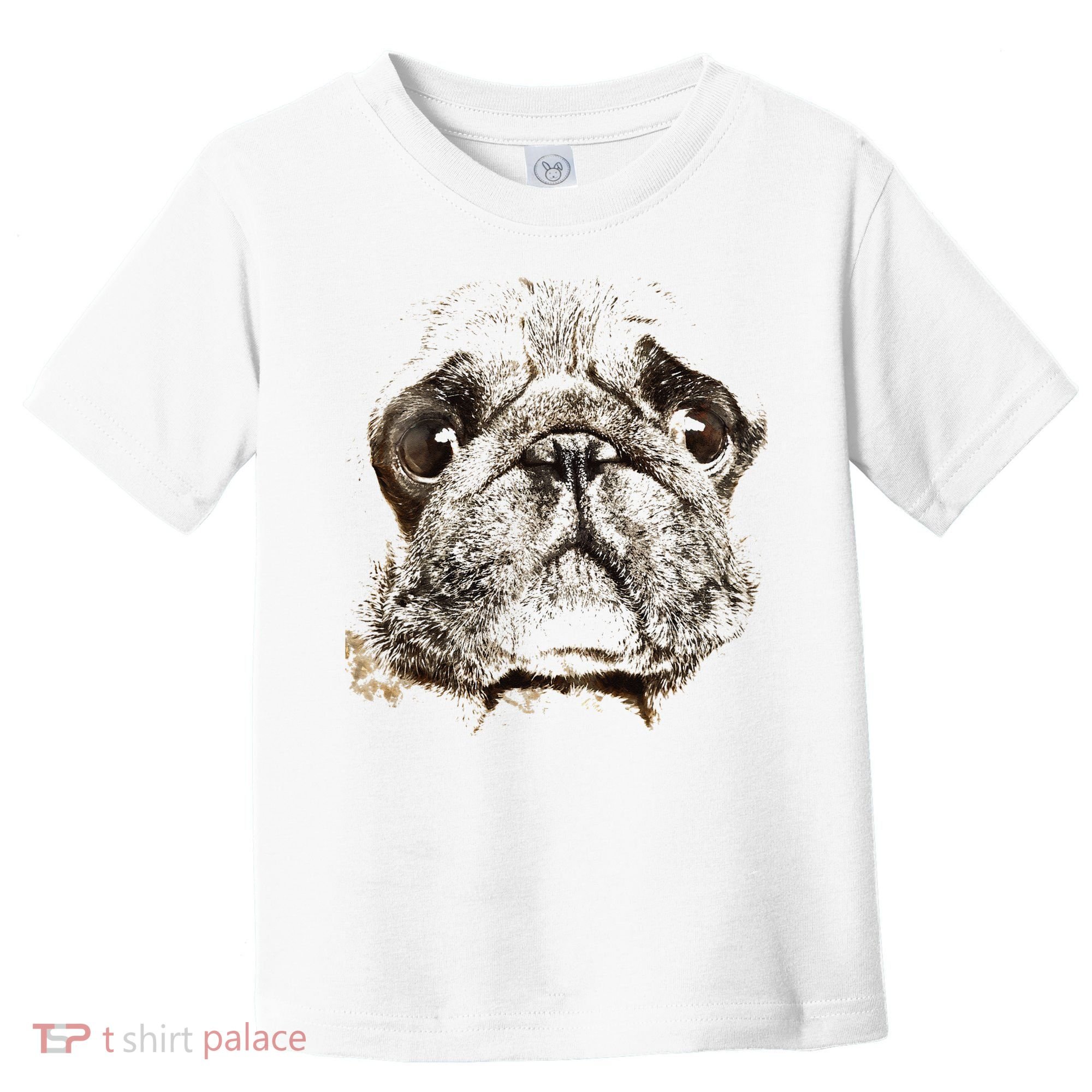 Pug Dog Animal Face Toddler T-Shirt