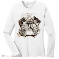 Pug Dog Animal Face Women's Long Sleeve Shirt thumb 0