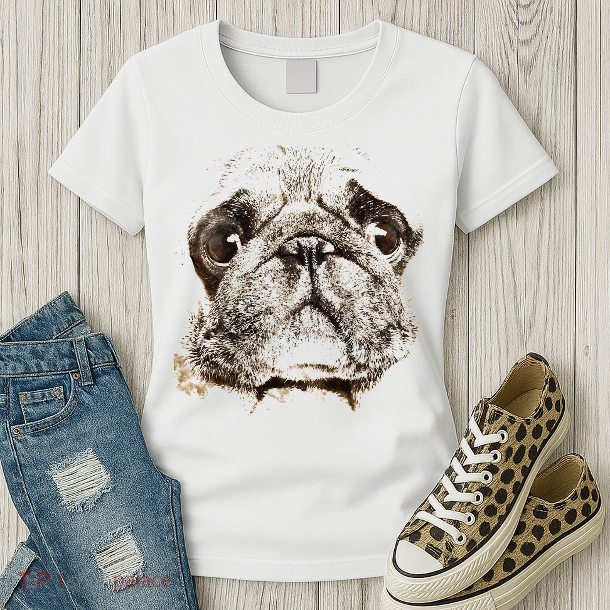 Pug Dog Animal Face Women's T-Shirt