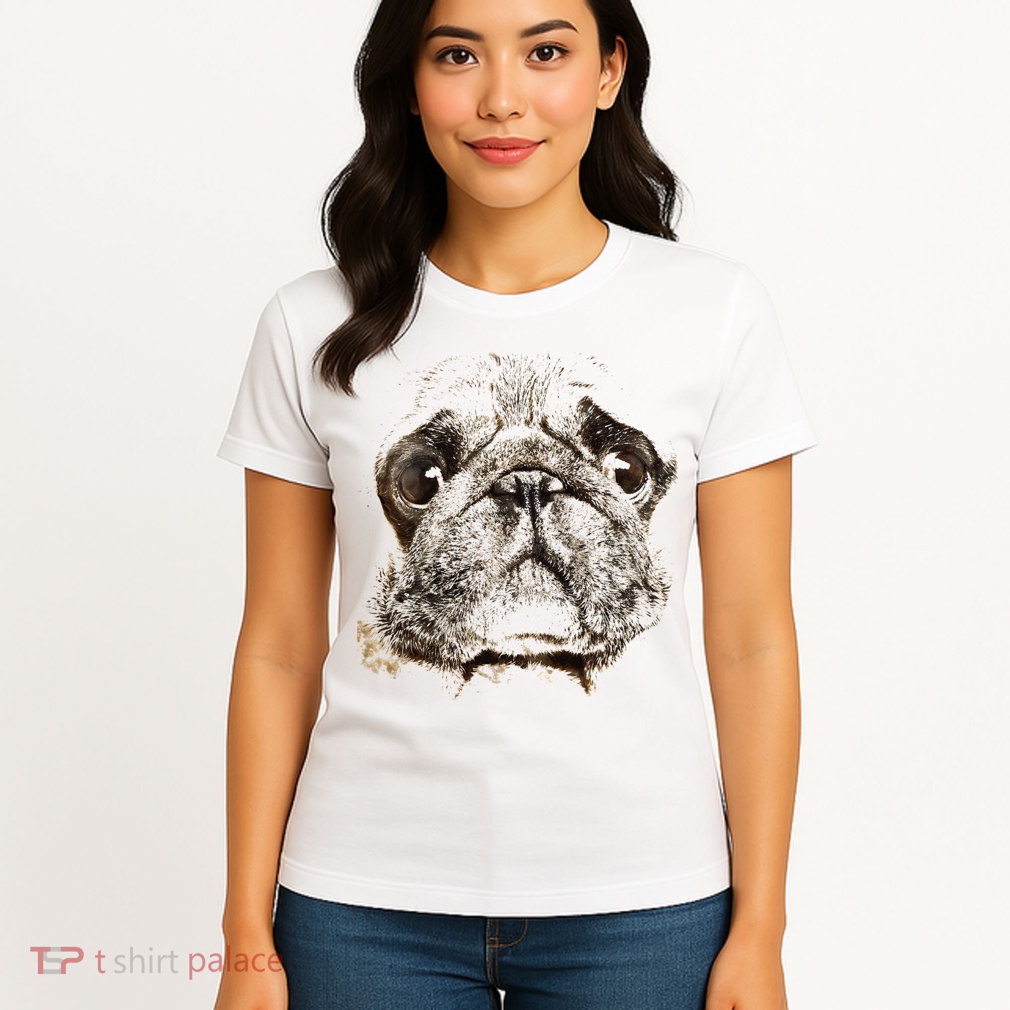 Pug Dog Animal Face Women's T-Shirt