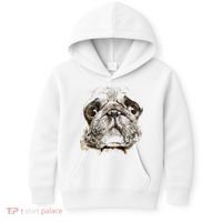Pug Dog Animal Face Kids Hoodie thumb 0