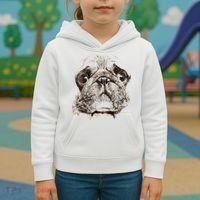 Pug Dog Animal Face Kids Hoodie thumb 3
