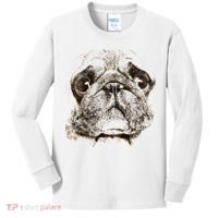 Pug Dog Animal Face Kids Long Sleeve Shirt thumb 0