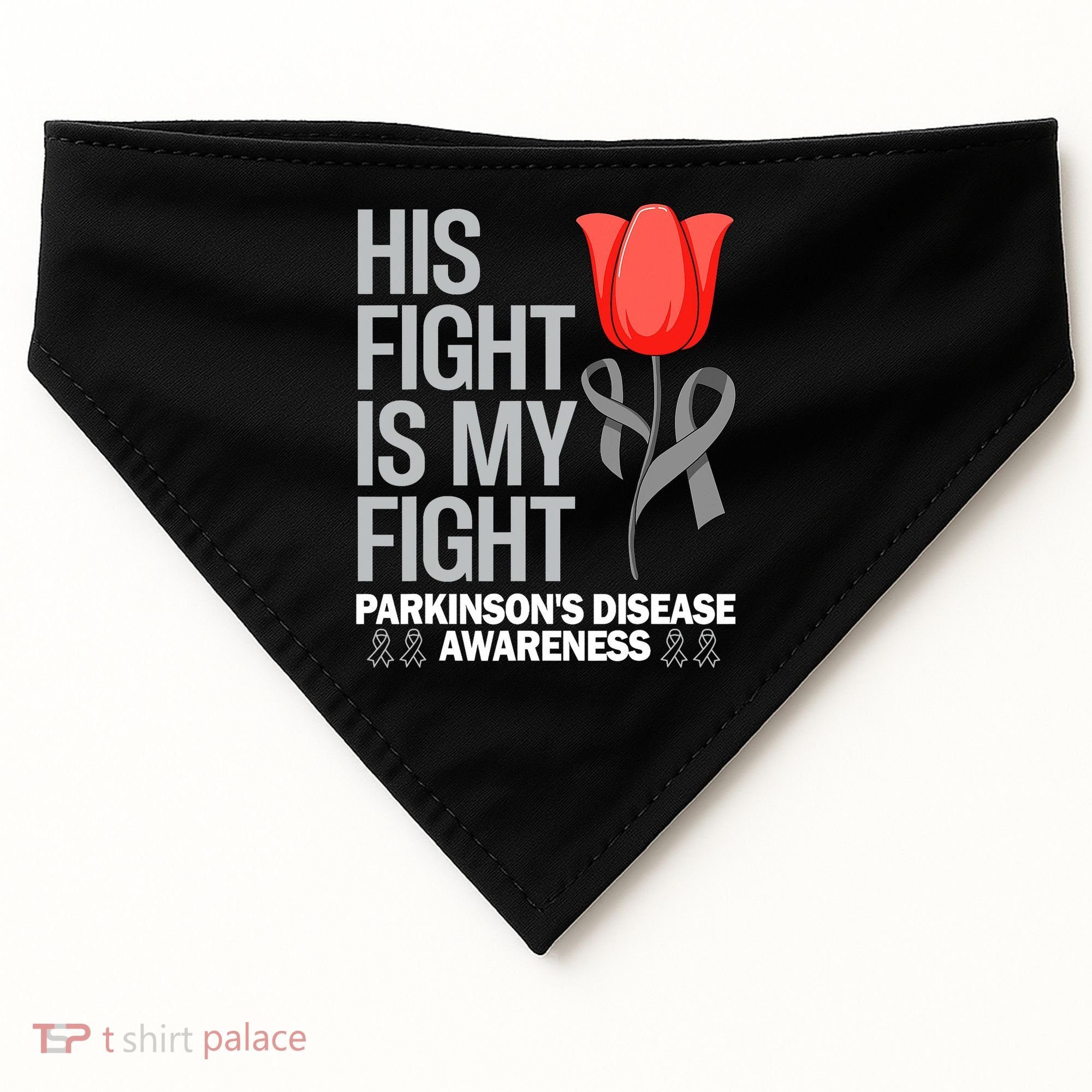 ParkinsonS Disease Awareness April Month Red Tulip USA-Made Doggie Bandana