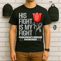 ParkinsonS Disease Awareness April Month Red Tulip T-Shirt thumb 6