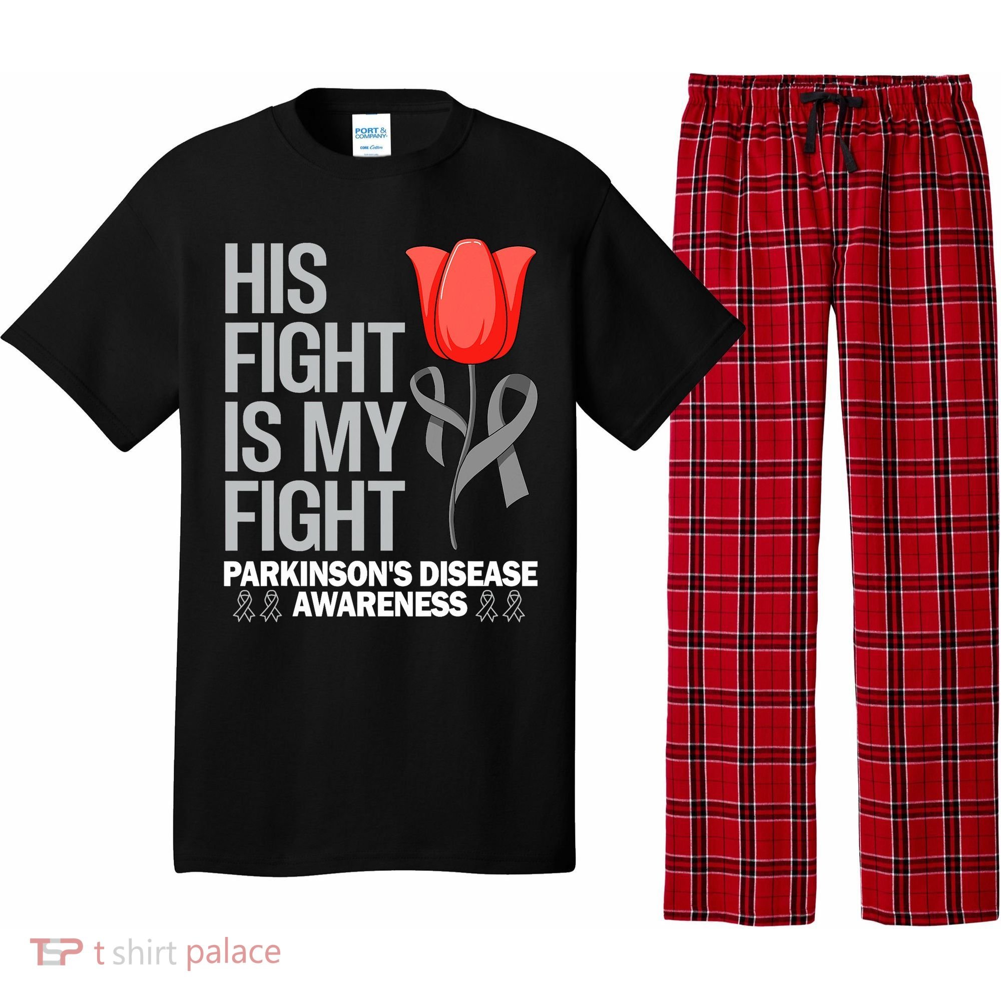 ParkinsonS Disease Awareness April Month Red Tulip Pajama Set