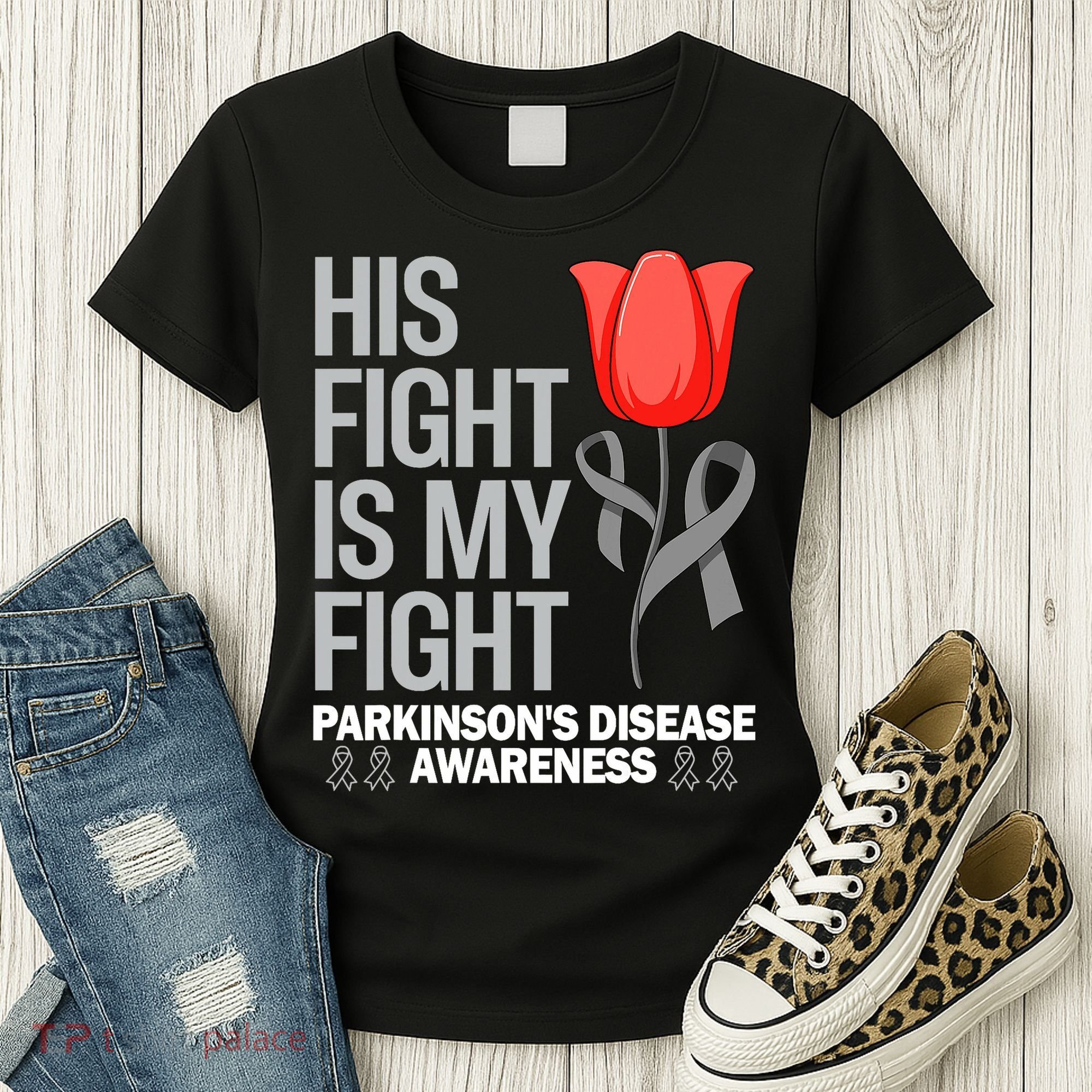 ParkinsonS Disease Awareness April Month Red Tulip Women's T-Shirt