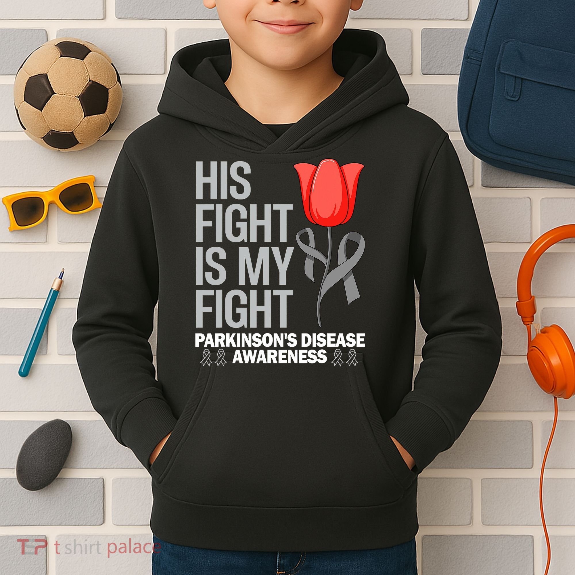 ParkinsonS Disease Awareness April Month Red Tulip Kids Hoodie