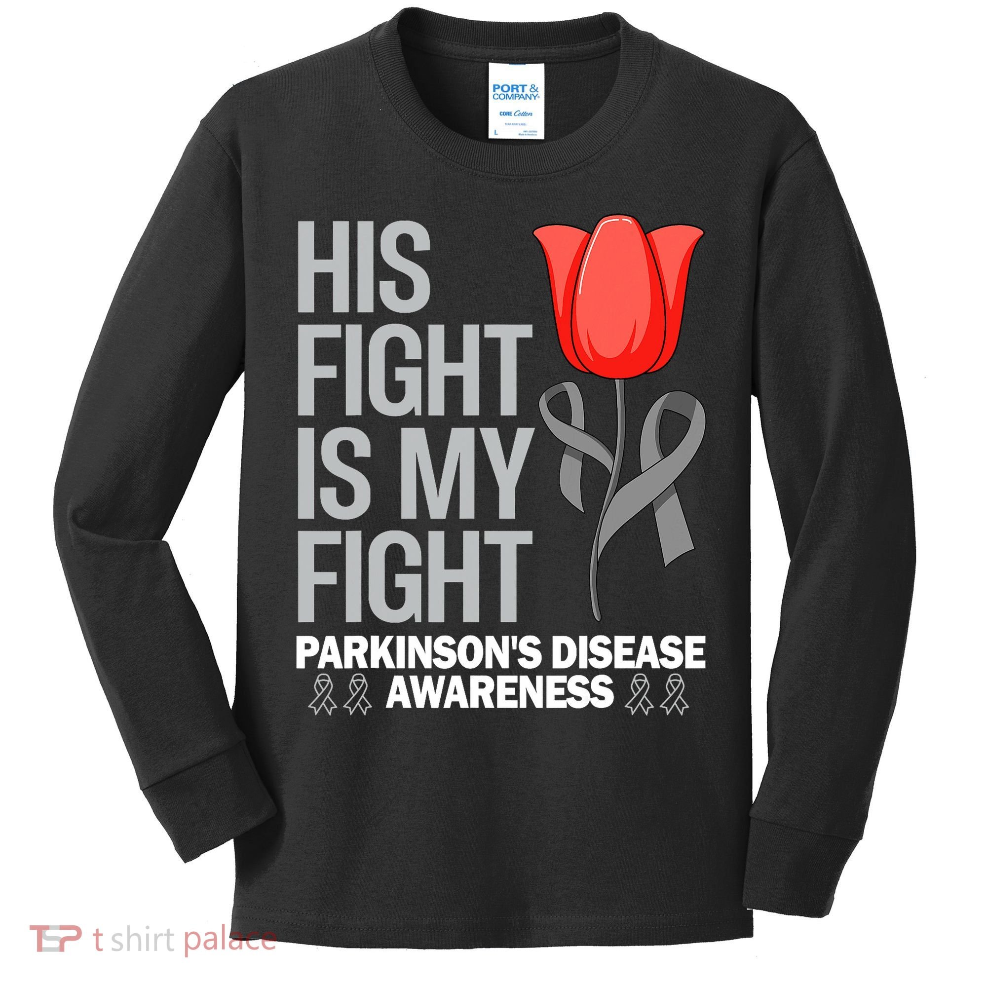 ParkinsonS Disease Awareness April Month Red Tulip Kids Long Sleeve Shirt