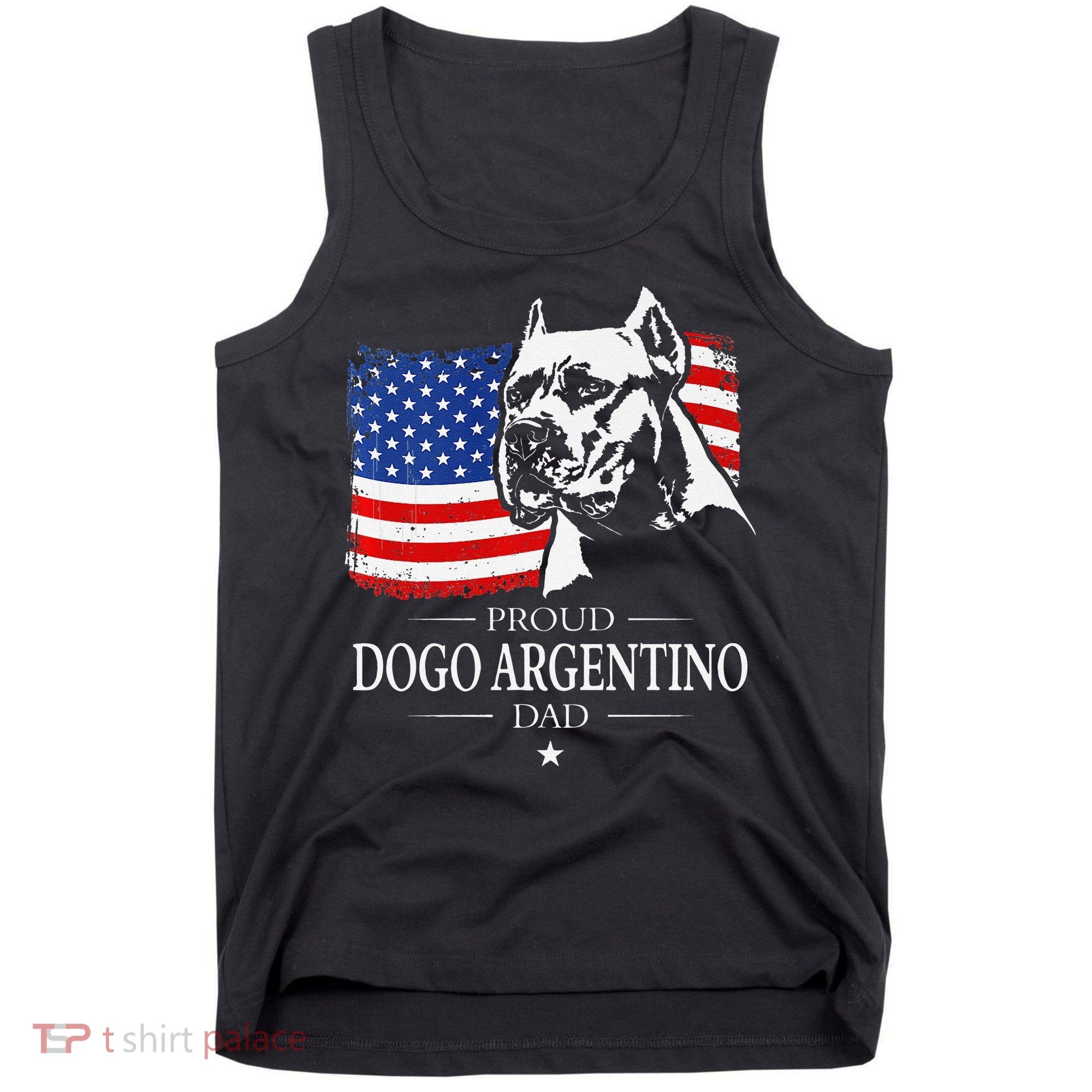 Proud Dogo Argentino Dad American Flag Patriotic Dog Tank Top