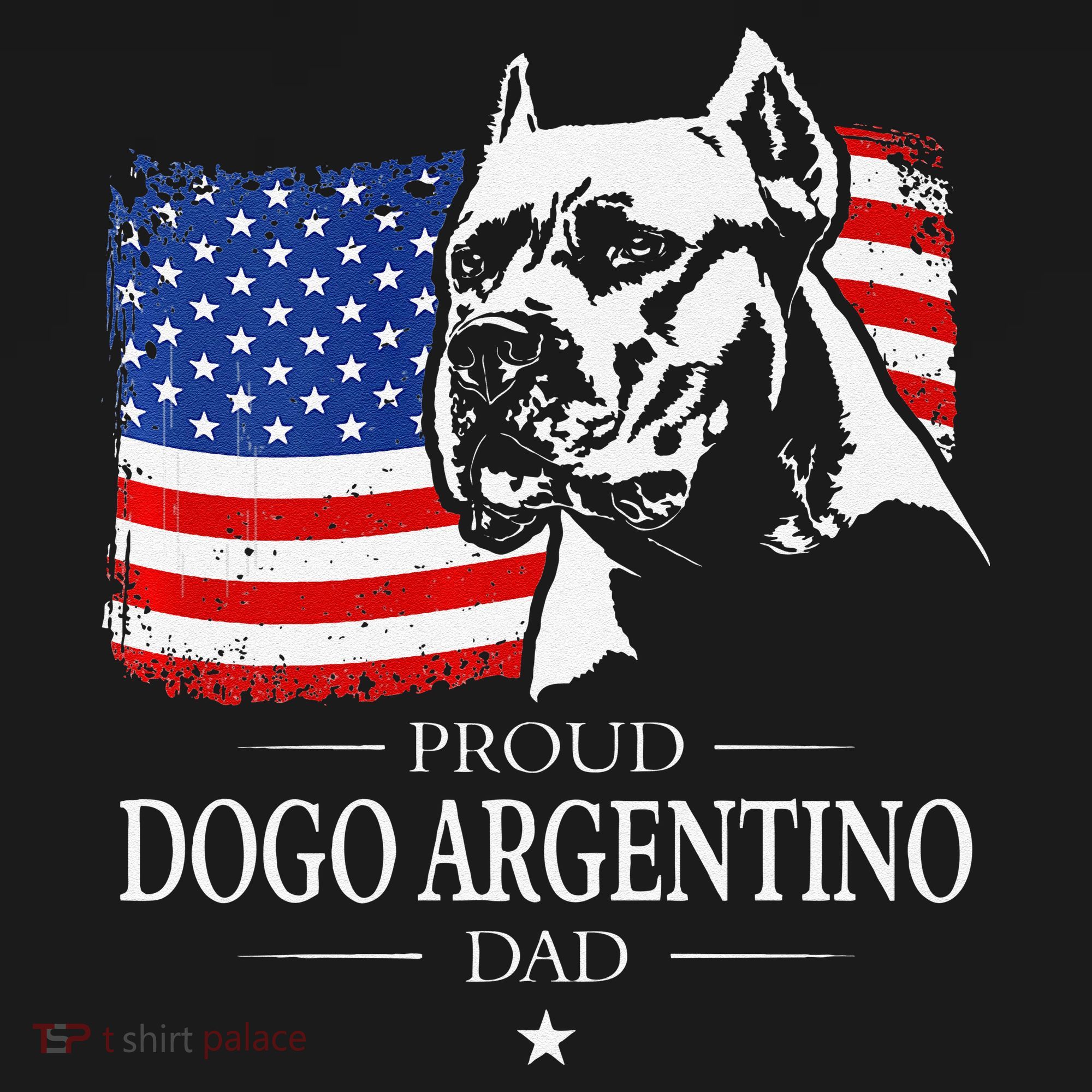 Proud Dogo Argentino Dad American Flag Patriotic Dog Tank Top
