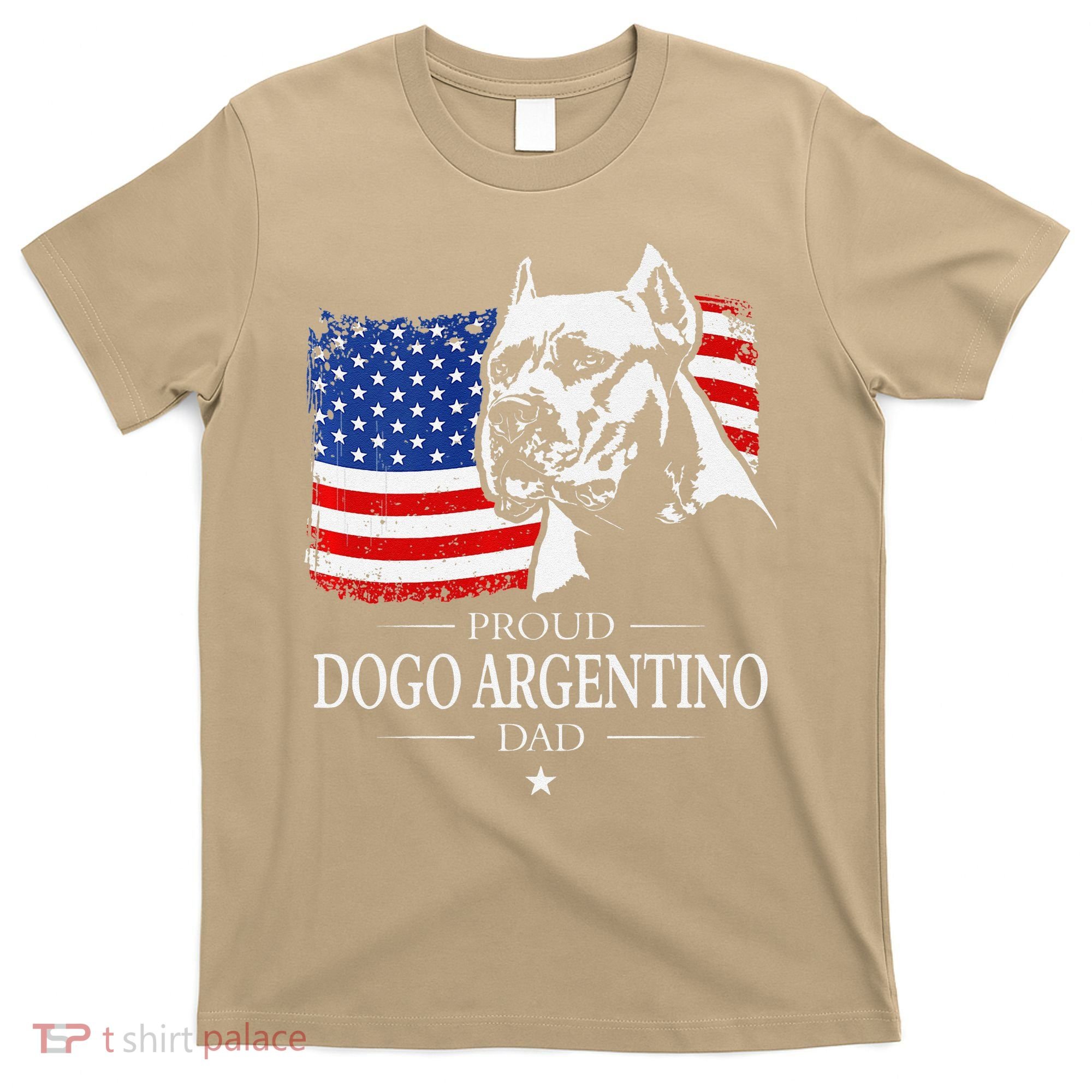 Proud Dogo Argentino Dad American Flag Patriotic Dog T-Shirt