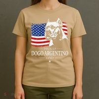 Proud Dogo Argentino Dad American Flag Patriotic Dog T-Shirt thumb 4