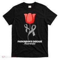 ParkinsonS Disease Awareness April Month Red Tulip T-Shirt thumb 0