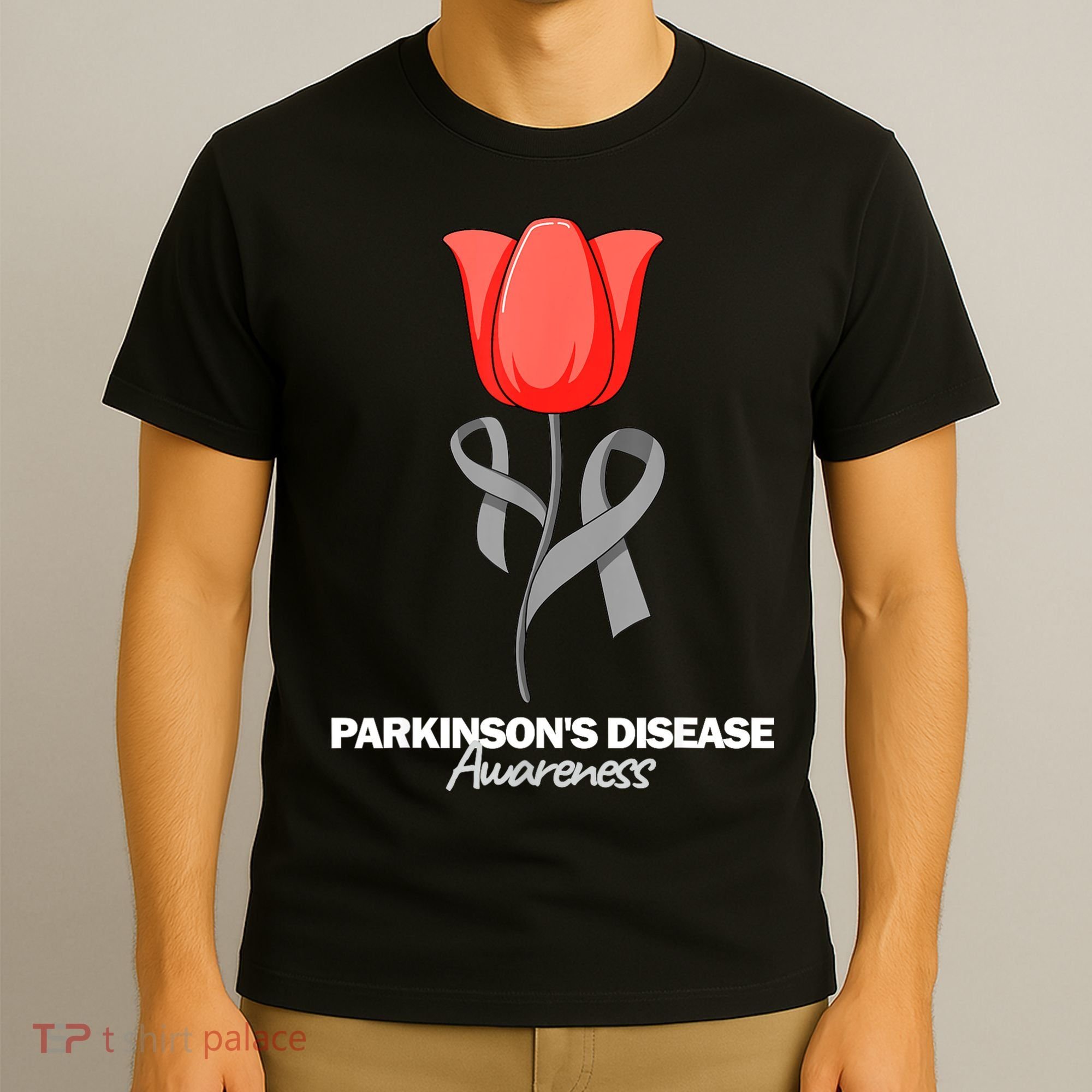 ParkinsonS Disease Awareness April Month Red Tulip T-Shirt