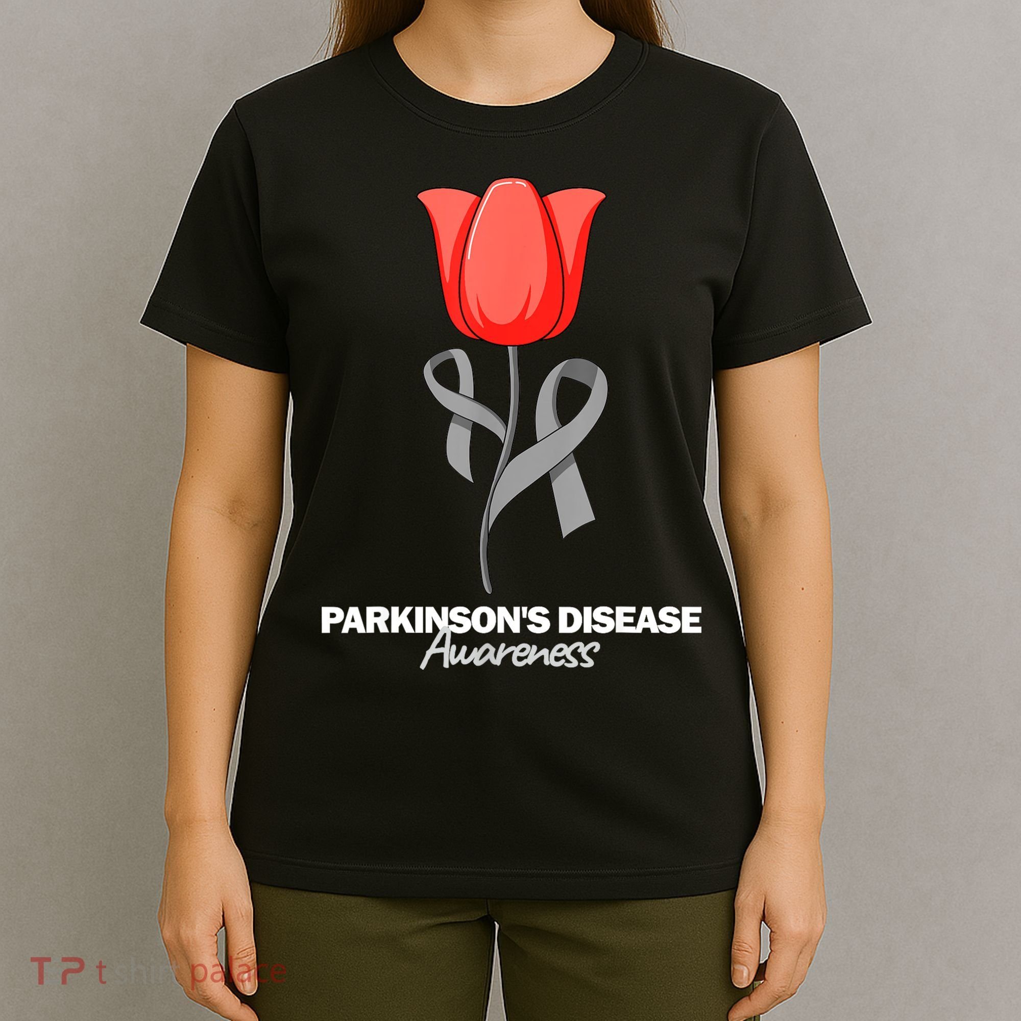 ParkinsonS Disease Awareness April Month Red Tulip T-Shirt