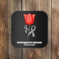 ParkinsonS Disease Awareness April Month Red Tulip Coaster thumb 0