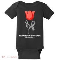 ParkinsonS Disease Awareness April Month Red Tulip Baby Bodysuit thumb 0
