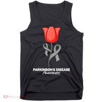 ParkinsonS Disease Awareness April Month Red Tulip Tank Top thumb 0